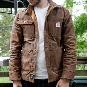 L.C. King x Pointer Brand Waxed Duck Chore Coat - Tan